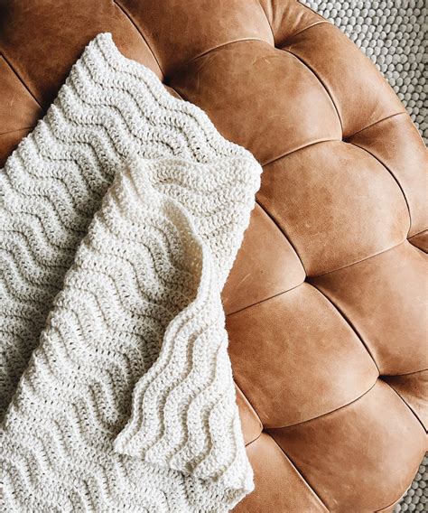 Crochet Pattern Wavy Rippled Afghan The Lanmè Throw Etsy