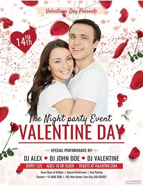 Valentines Day Event Flyer In Illustrator Eps  Png Psd Svg