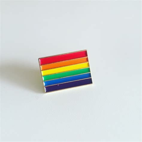 Gay Pride Rainbow Flag Lapel Pin Badge Lgbtq Supports Etsy