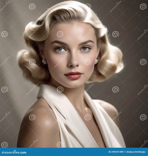 Stunning Portrait Of A Beautiful Blonde Woman Reminiscent Of Classic