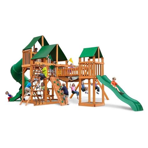 Gorilla Playsets Treasure Trove Residential Wood Playset With Swings In