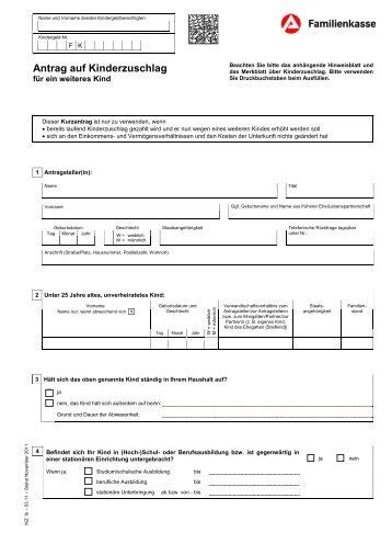 Antrag auf einen kindergeldzuschlag für familien außerhalb belgiens. KINDERGELDZUSCHLAG ANTRAG 2012 PDF
