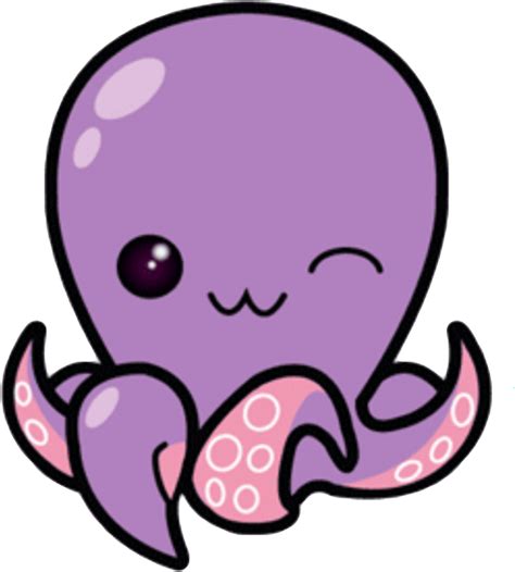 Download Hd Squid Drawing Cute Kawaii Sea Creatures Free Transparent