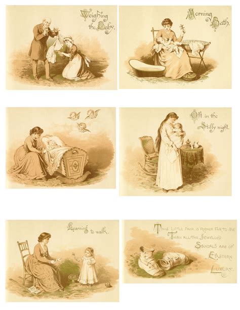 Antique Images Digital Collage Sheet Of Baby Clip Art Vintage Baby