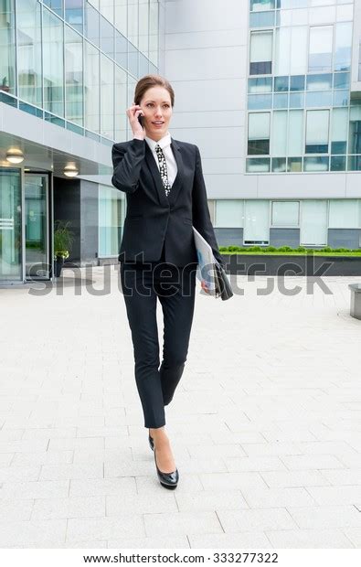 Young Business Woman Walking Near Office Stock Photo Edit