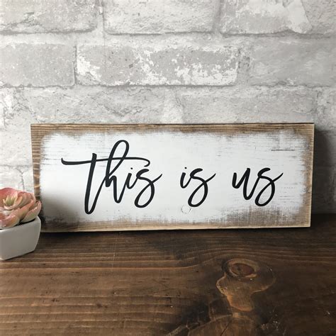 This Is Us Rustic Wood Sign Distressed Wood Sign Home Decor