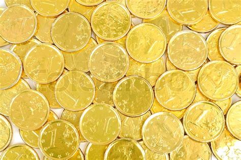 Gold Coins Of One Euro Background Stock Image