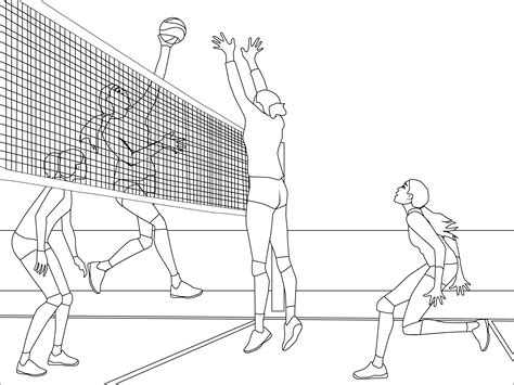 Volleyball Coloring Page Colouringpages