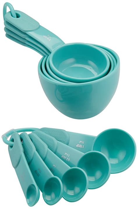 KitchenAid 9-Piece Measuring Cup and Spoon Set, Aqua Sky $8.89