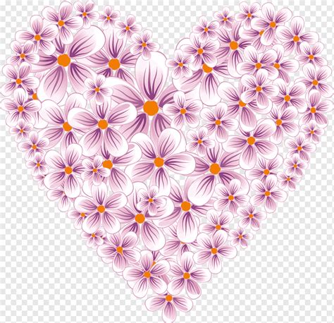 Heart HEART FLOWER Love Purple Violet Png PNGWing