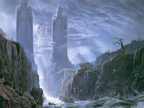 Fantasy Art The Lord Of The Rings Statue River Argonath Wallpapers