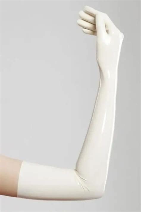 Handmade 100 Natural Latex Gummi Rubber Long Latex Gloves White Gloves