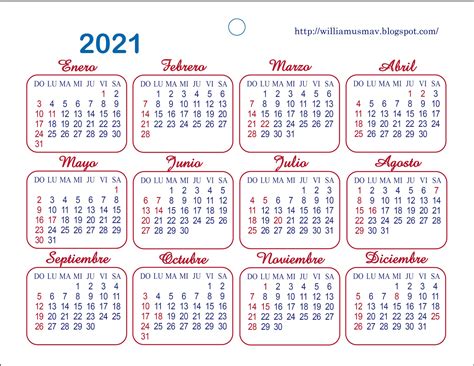 Calendario 2021