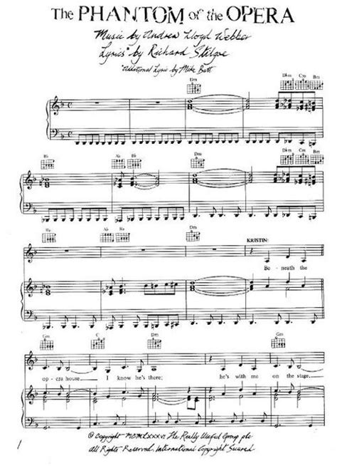 This listing of stage one free piano sheet music arrangements is a superb place to start. Sheet Music & Song Books - Andrew Lloyd Webber - Phantom Of The Opera (Piano Sheet Music) *Free ...