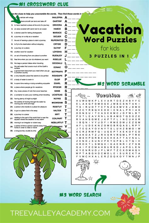 Free Printable Vacation Word Puzzle For Kids Tree Valley Academy