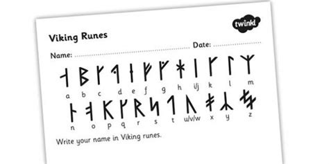 Viking Alphabet Runes Worksheet Viking Writing Writing