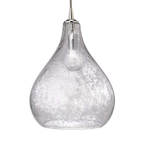 15 5” Clear Seeded Glass Large Curve Hanging Pendant Ceiling Light Fixture
