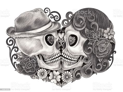 Skull bedding skull duvet duvet bed soft blankets matching pillow bedding sets skull bedroom bedding collections. Art Skull Love Day Of The Dead Stock Illustration ...