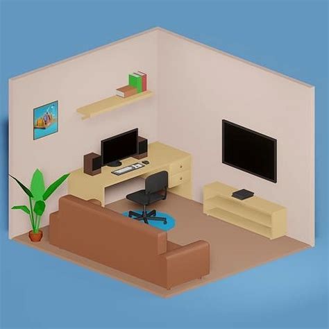 Low Poly Interior 3d Model Pack