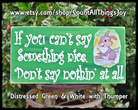 Thumper Quote Sign If You Cant Say Something Nice