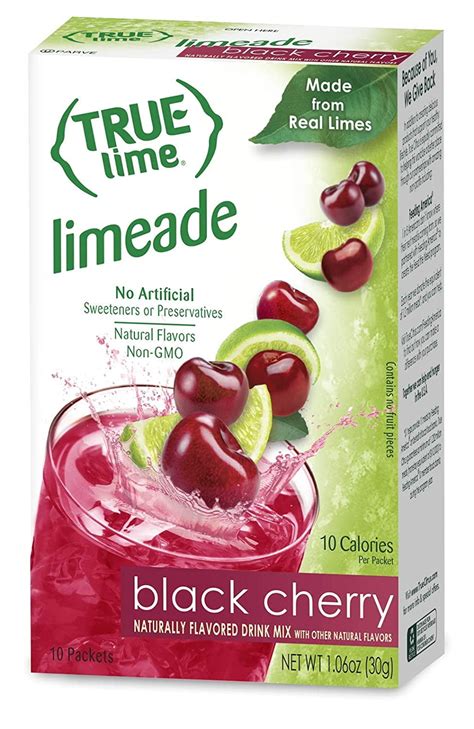 True Lime Black Cherry Limeade Drink Mix 10 Count 1 Pack Made