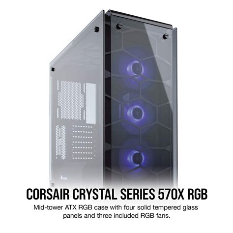 Corsair Crystal Series 570x Rgb Atx Mid Tower Case Kryptonite