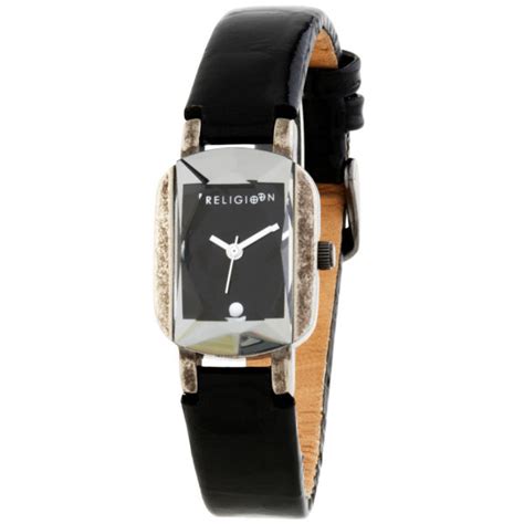 Religion Womens Lust Crystal Face Black Strap Watch Clothing