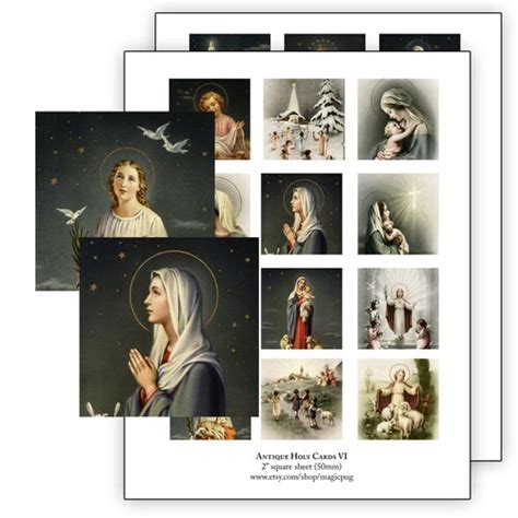 Antique Catholic Holy Cards Iv Digital Collage 1x2 Domino Size Etsy