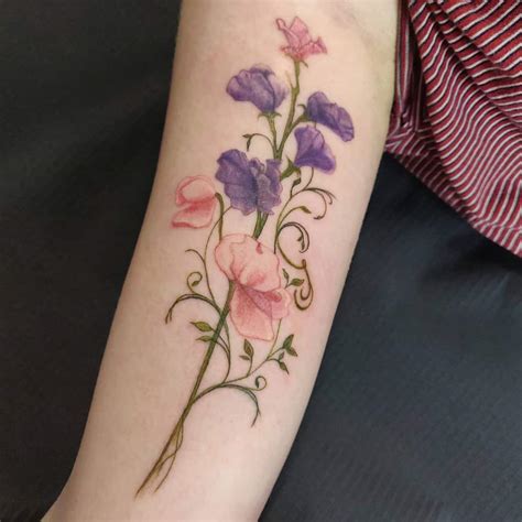 Top 57 Best Sweet Pea Flower Tattoo Ideas
