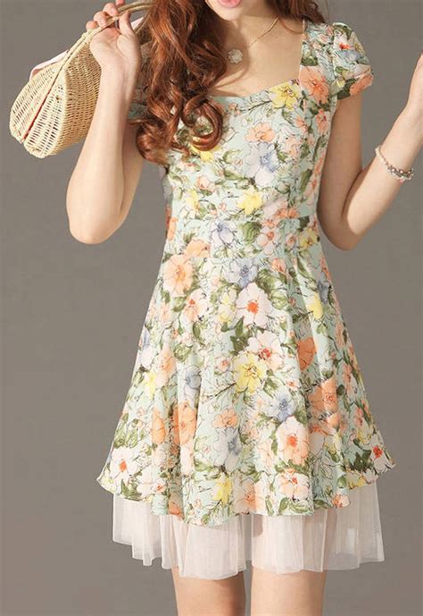 Us 13 55 38 Elegant Women Floral Flouncing Sleeve Dress Women S Clothing From Clothing And