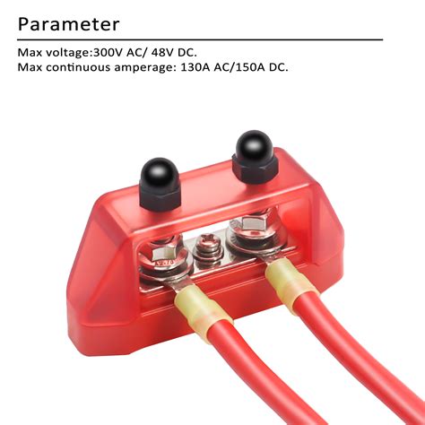S2P-14 Pair 3 Connections Busbar 2 x M5 Studs & 1 x #8 Screw Terminal