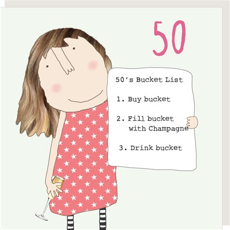 #2 happy 50th birthday, to the most amazing person i know! Rosie Made A Thing Bucket List Female 50th Birthday Card ...