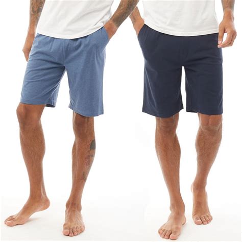 Buy Fluid Mens Jersey Two Pack Pyjama Shorts Bluenavy