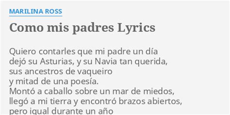 Como Mis Padres Lyrics By Marilina Ross Quiero Contarles Que Mi