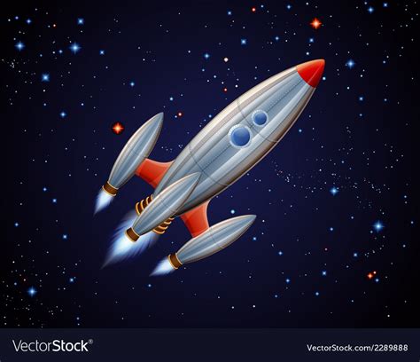 Rocket In Space Royalty Free Vector Image Vectorstock