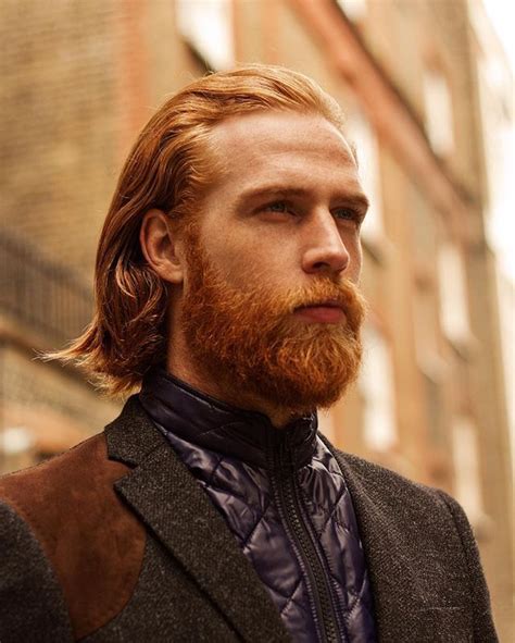 Every time you pick a red hair color like this one, make sure that it also suits your eyebrows, not only your skin tone. Gwilym Pugh - full red beard mustache beards bearded man ...