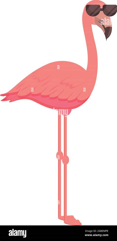 Sunglasses Flamingo Icon Cartoon Vector Tropic Bird Cute Pink