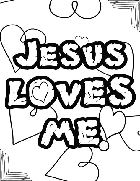 Printable Jesus Loves Me Coloring Page Printable Templates