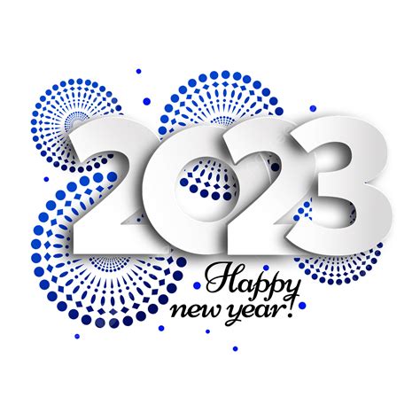 Happy New Year 2023 Hd Transparent 2023 New Year Colorful Font Blue