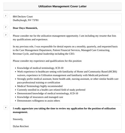 Utilization Management Cover Letter | Velvet Jobs
