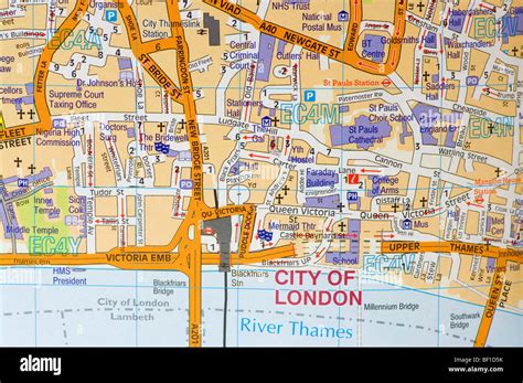 Street Road Map Of The City Of London Uk Stock Photo 26462511 Alamy