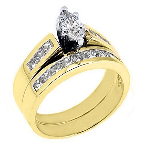 Thejewelrymaster 14k Yellow Gold 125 Carats Marquise Princess