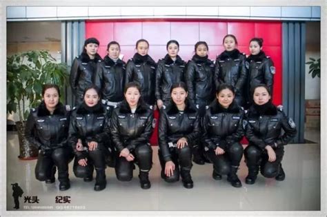 Chinese Policewomen In Full Leather Uniform Stanton Girl Lady
