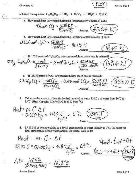 Mole Practice Problems Worksheets Answers