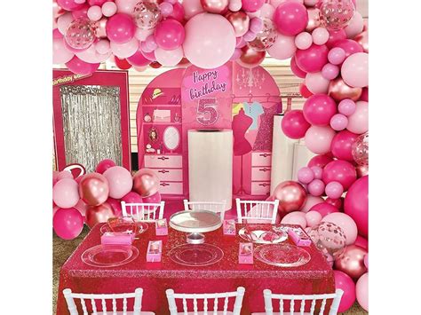 160pcs Pink Balloon Arch Garland Kit Hot Pink Rose Gold Etsy