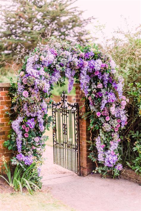 Purple Wedding Arch Purple Wedding Flowers Spring Garden Wedding Wedding Arch Flowers
