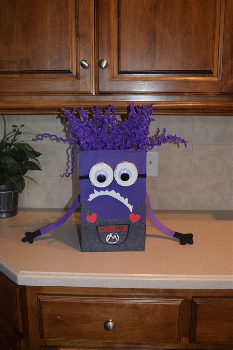 Despicable Me 2 Purple Minion Valentine Box Valentine Crafts