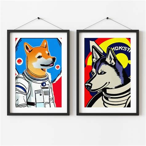 Space Dog Art Etsy