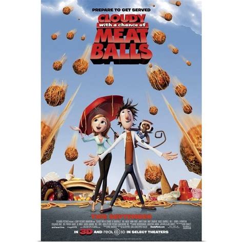 Cloudy With A Chance Of Meatballs 2009 Poster Print Bed Bath