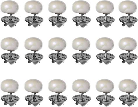 Amosfun 20 Broches Para Camisa De Mujer Botones De Perla Broche De Seguridad Broches De Metal